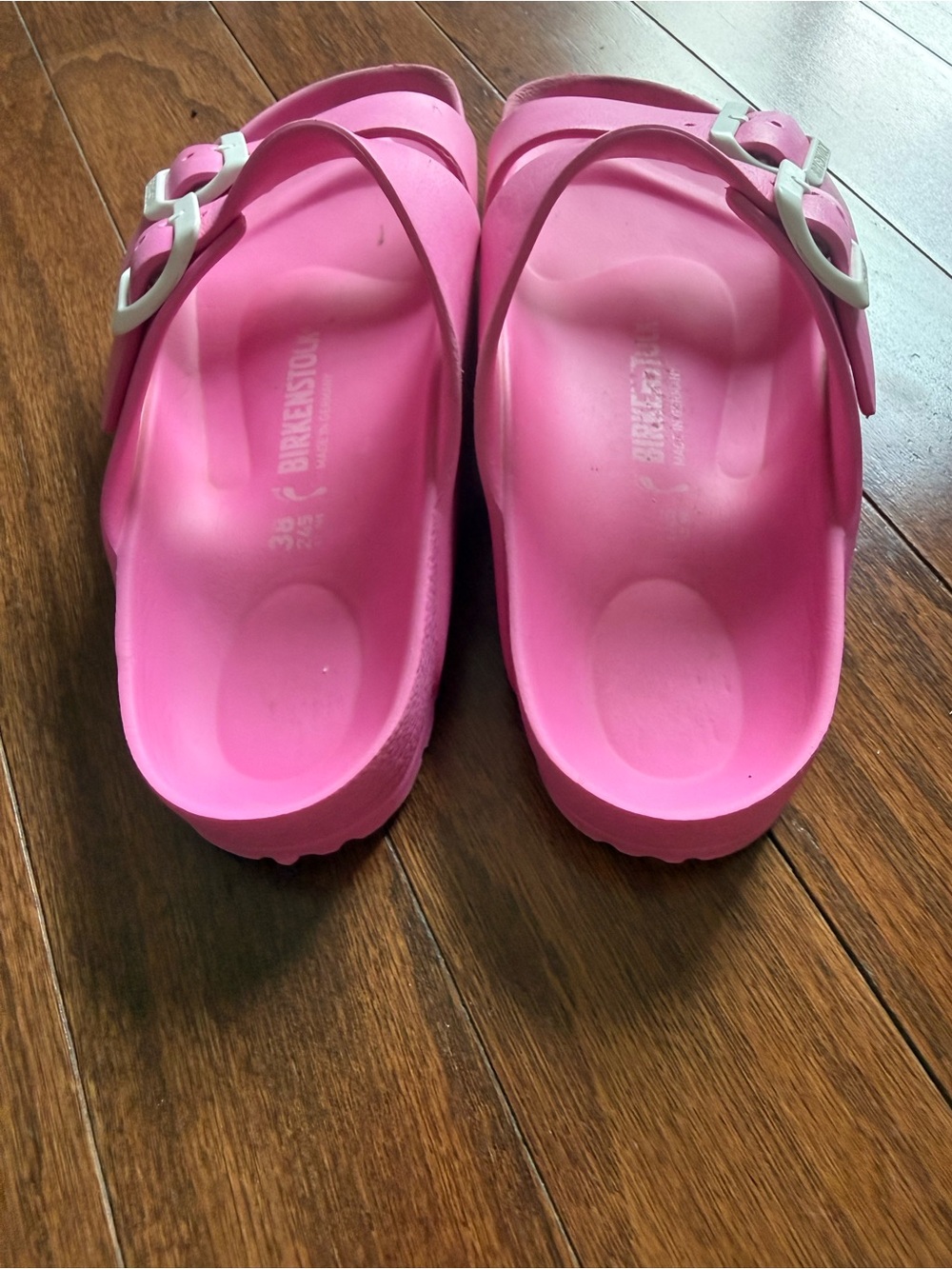 Birkenstock women’s Pink Double-Buckle EVA Sandals size EU 38 /7 US women’s - Picture 7 of 8